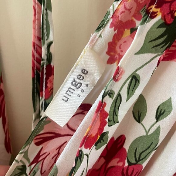 Pink Floral Umgee Faux Wrap Maxi Dress - Size Medium - Picture 3 of 6